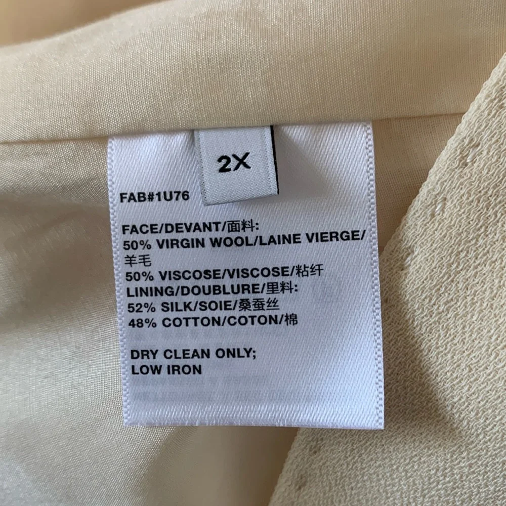 Lafayette 148 NY Wool-Blend Boyfriend Blazer Buff 2X NWT $1798 - Picture 4 of 7